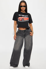 Go Topless Cropped Tee - Black