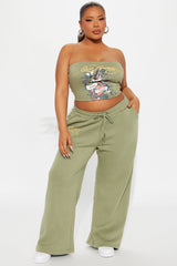 Ed Hardy Bird and Heart Tube Top Pant Set - Sage