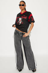 Betty Boop Football Jersey Tee - Black