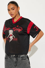 Betty Boop Football Jersey Tee - Black
