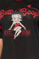 Betty Boop Football Jersey Tee - Black