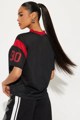 Betty Boop Football Jersey Tee - Black