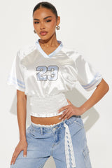 True To It Smocked Top - White/combo