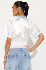 True To It Smocked Top - White/combo