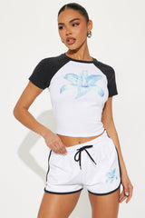 Flower Blossom Short Set - Black/White