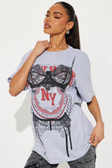 Lingerie Set NYC Oversized Tee - Heather Grey