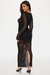 Elsie Crochet Skirt Set - Black