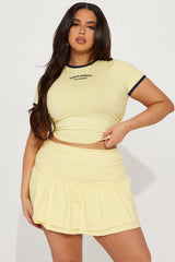Santa Monica Babe Ruffle Skirt Set - Yellow/combo