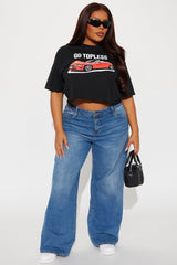Go Topless Cropped Tee - Black