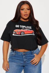 Go Topless Cropped Tee - Black
