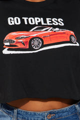 Go Topless Cropped Tee - Black