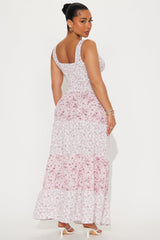Whimsical Floral Maxi Skirt Set - Pink/combo