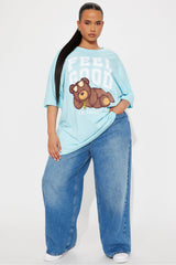 Feel Good Teddy Oversized Tee - Blue