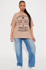 Cowgirls Social Club Oversized Tee - Sand