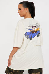 Betty Boop Blvd Oversized Tee - Cream