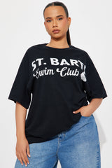 St. Barts Swim Club Oversized Tee - Black