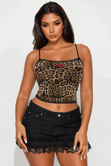 She Bad Leopard Lace Cami Top - Leopard