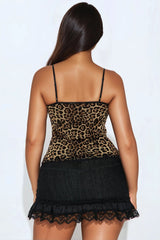 She Bad Leopard Lace Cami Top - Leopard