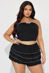 Nala Ruffle Short Set - Black