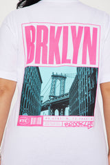Brooklyn Front And Back Graphic Tee - White