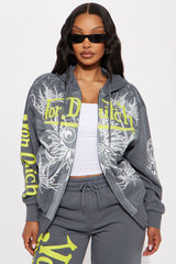 Von Dutch Full Throttle Hoodie - Charcoal/combo