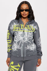 Von Dutch Full Throttle Hoodie - Charcoal/combo