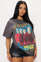 The Doors LIVE Washed Oversized Tee - Charcoal