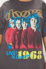 The Doors LIVE Washed Oversized Tee - Charcoal