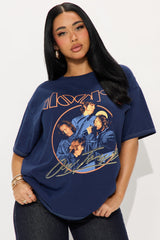 The Doors On Tour Washed Oversized Tee - Navy