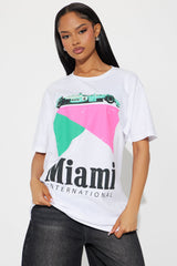Miami International Oversized Tee - White