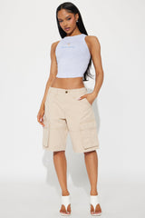 Feelin' Spritzy Embroidered Ribbed Tank Top - Grey