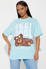 Feel Good Teddy Oversized Tee - Blue