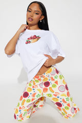 Cherries Girl Oversized Tee - White