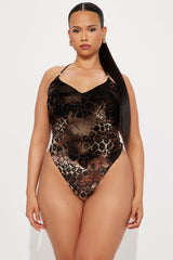 Prowling Around Velvet Leopard Mini Skirt Set - Leopard