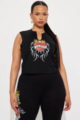 Von Dutch Fiery Heart Muscle Tee - Black