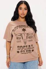Cowgirls Social Club Oversized Tee - Sand