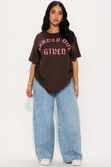 Earned Not Given Oversized Tee - Chocolate