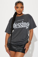 Count Your Blessings Washed Tee - Black Wash