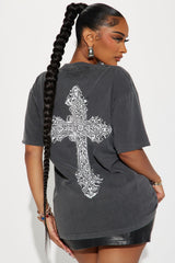 God's Plan Over Mine Washed Tee - Black Wash