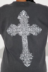 God's Plan Over Mine Washed Tee - Black Wash
