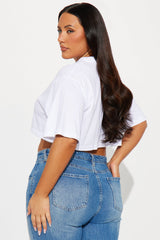 Makes Me Want A Hot Dog Cropped Tee - White