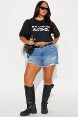 She May Contain Alcohol Cropped Tee - Black