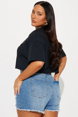 She May Contain Alcohol Cropped Tee - Black