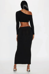 Butterfly Kisses Maxi Skirt Set - Black