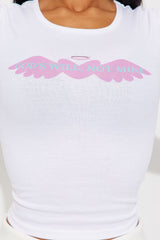 God's Will Not Mine Baby Tee - White