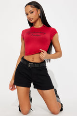 Lovebombing Victim Baby Tee - Red