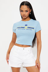 Bravo Below Deck Sailing Yacht Baby Tee - Light Blue
