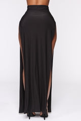 Mariah Slit Skirt Set - Black
