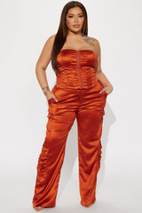 Amirah Satin Pant Set - Copper