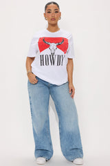 Vintage Howdy Bull Oversized Tee - White